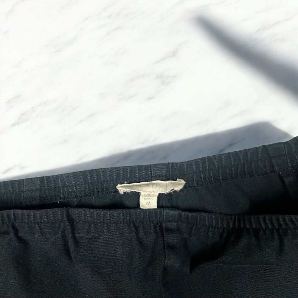 Eileen Fisher Pants Size Medium Black Crop Side Zip Capri Organic Cotton - Picture 6 of 10